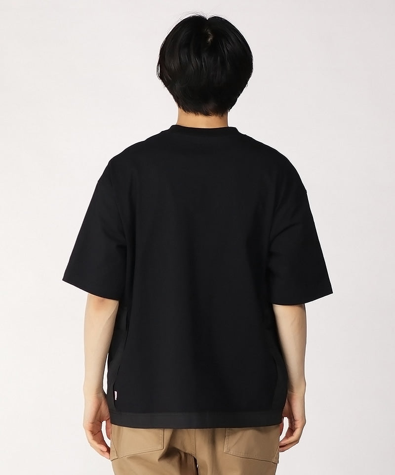 【関税&送料込】K-Way T-shirts and Polos puffed logo oversize tee in cotton in BLACK | alexanderwang®